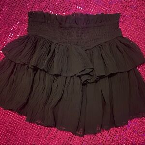 forever 21 black mini ruffled skirt